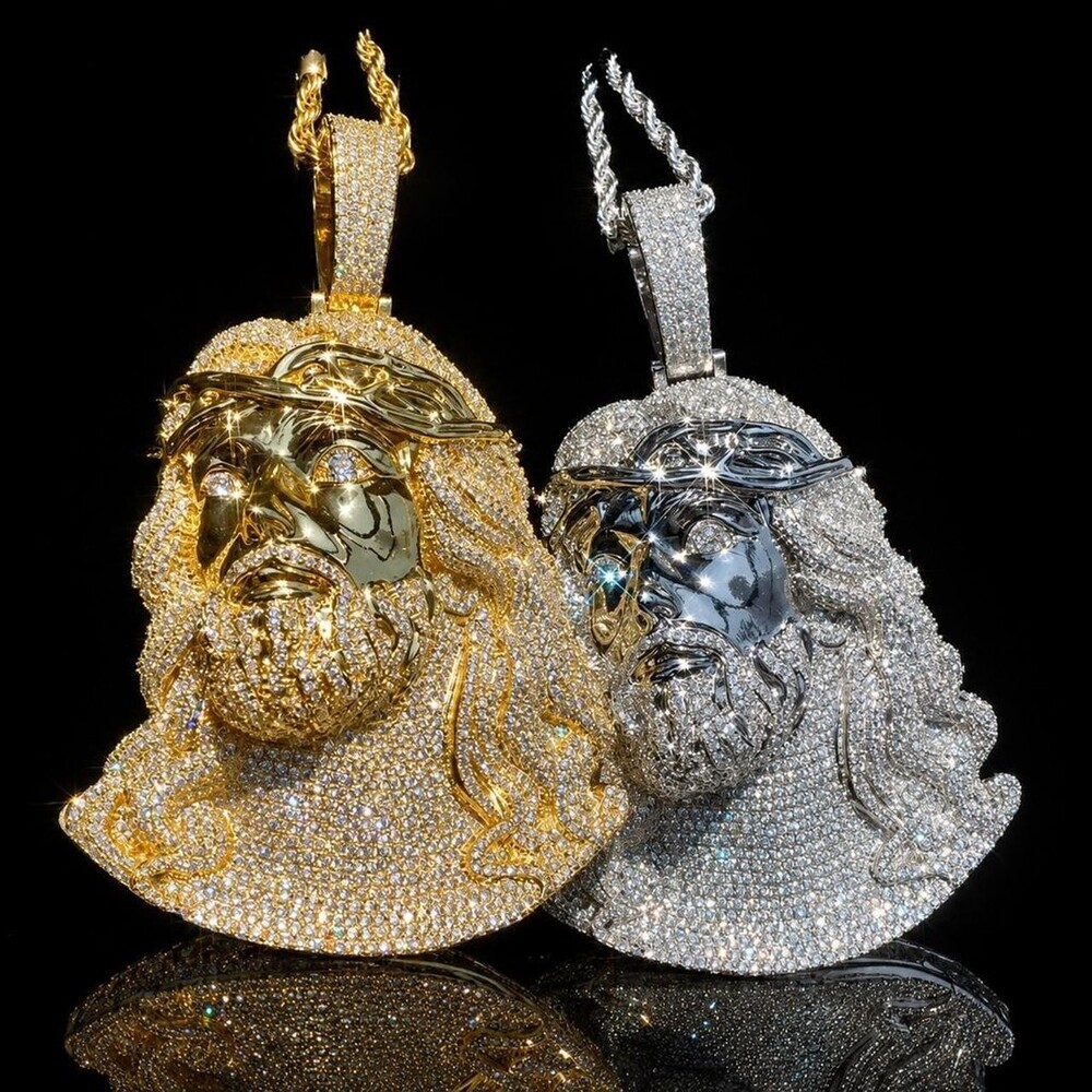 Gold Or Silver Iced Jesus 24inch (choose silver or gold )